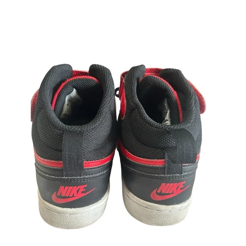 Nike Boys Court Borough Mid 2 CD7782-602 Leather Red Basketball Sneakers 5Y